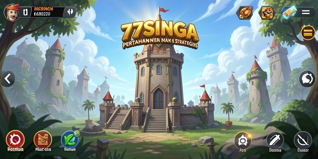 Gameplay 77SINGA menampilkan pertahanan menara yang strategis dan menantang.