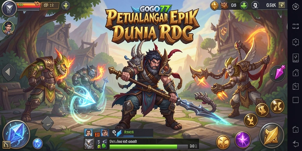 Tampilan gameplay intens di GOGO77 dengan pertarungan seru.
