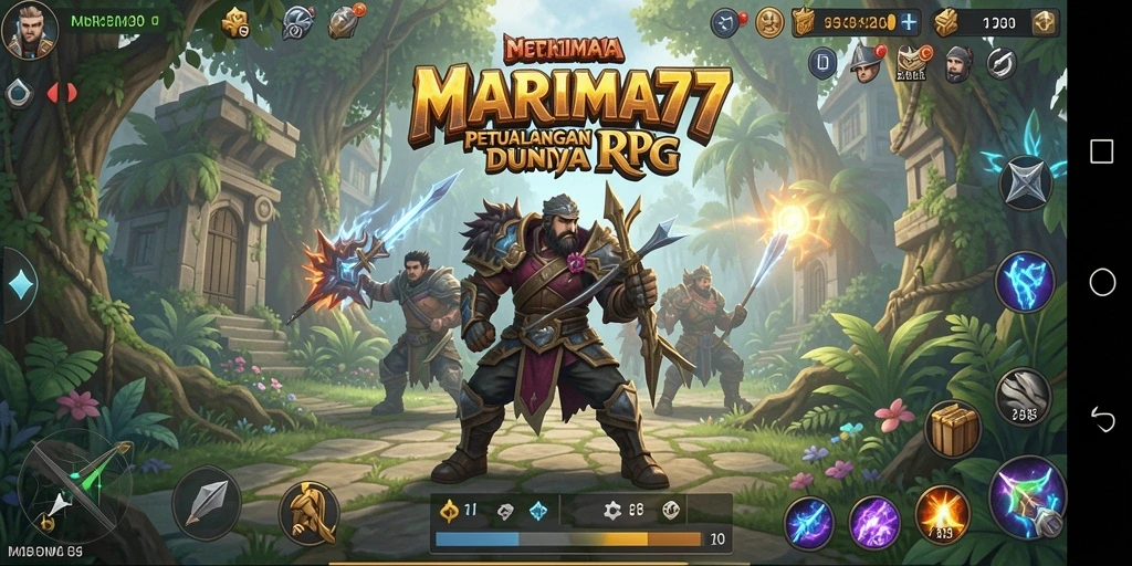 Tampilan gameplay epik dalam MARIMA77 yang penuh aksi.
