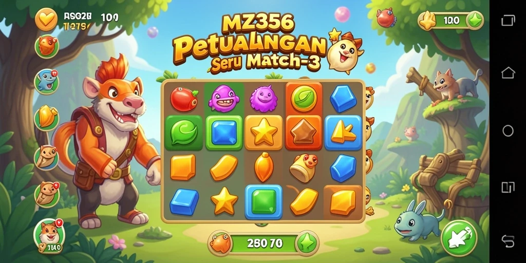 Tampilan gameplay yang penuh warna dan menarik dari MZ356.