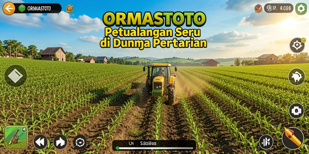 Tangkapan layar gameplay ORMASTOTO menampilkan kebun yang indah dan beragam tanaman.