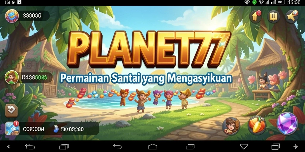 Tampilan gameplay PLANET77 yang ceria dan interaktif.