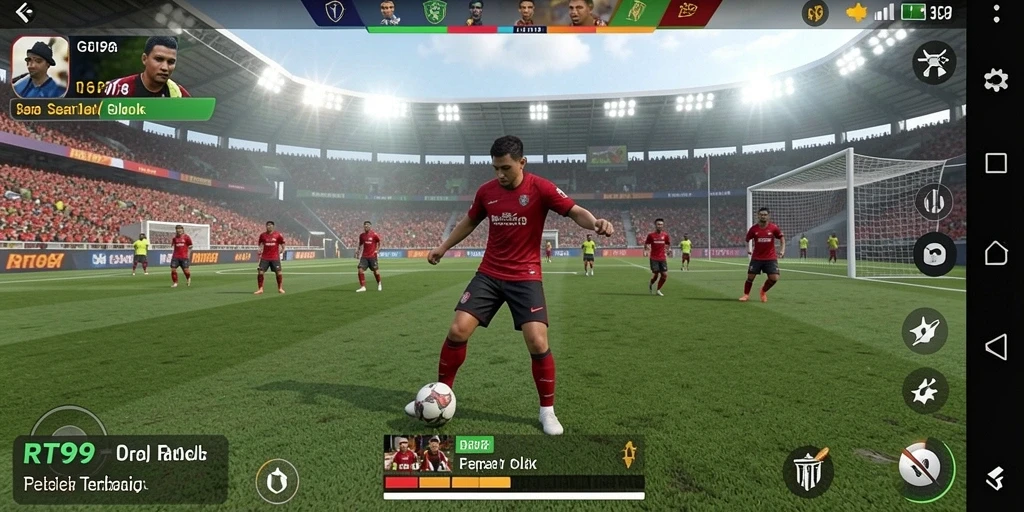 Tampilan gameplay sepak bola yang mendebarkan di RT99.