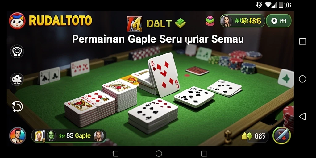 Tampilan gameplay menarik saat bermain Gaple di RUDALTOTO.