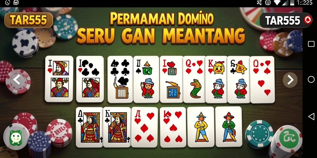 Screenshot TAR555 menampilkan suasana permainan Domino yang menarik.