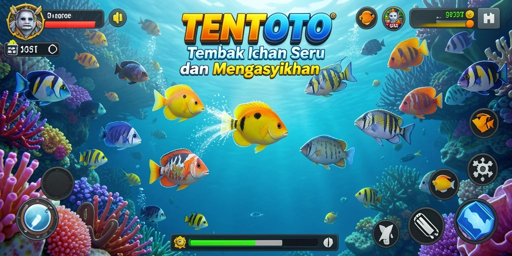 Gameplay TENTOTO yang seru dengan aksi tembak ikan.