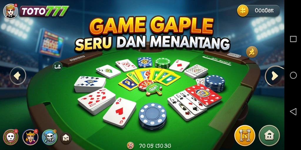 Tampilan screenshot TOTO777 menampilkan gameplay Gaple yang seru.