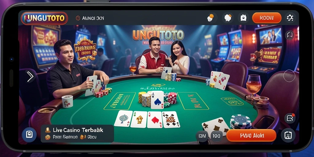 Tampilan menarik dan interaktif dari gameplay Live Casino UNGUTOTO.