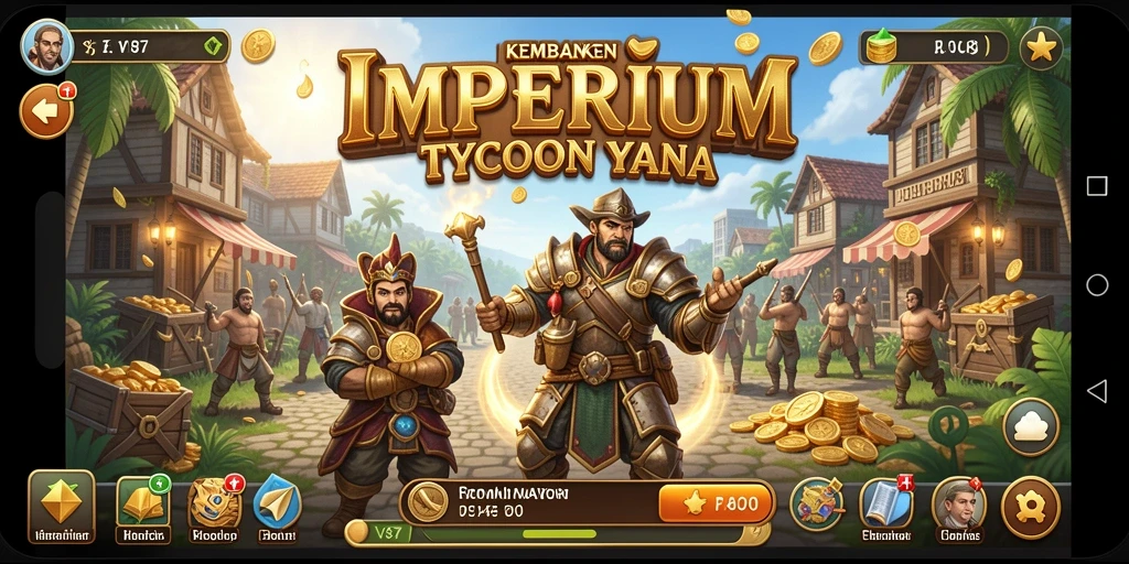Tampilan gameplay V87 dengan berbagai bangunan bisnis dan interaksi pemain.